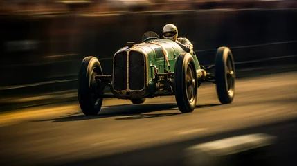Foto op Aluminium A Classic Racecar racing across the Road, Artist Impression © PHdJ