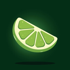 lime on a black background. vector illustration