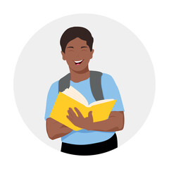 person with a book. back to school. vector illustration