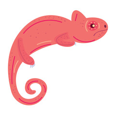 Isolated colored cute iguana animal character Vector