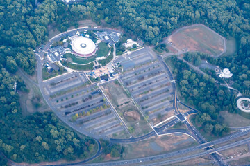 Aerial view of the Garden State Arts Center and Telegraph Hill Park in Holmdel, New Jersey off of...