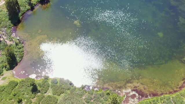Aerial view of the beautiful Dollar Lakes and landscape