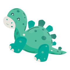 Isolated colored cute dinosaur character Vector