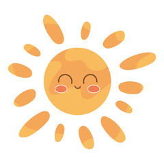 Isolated colored happy sun character Vector