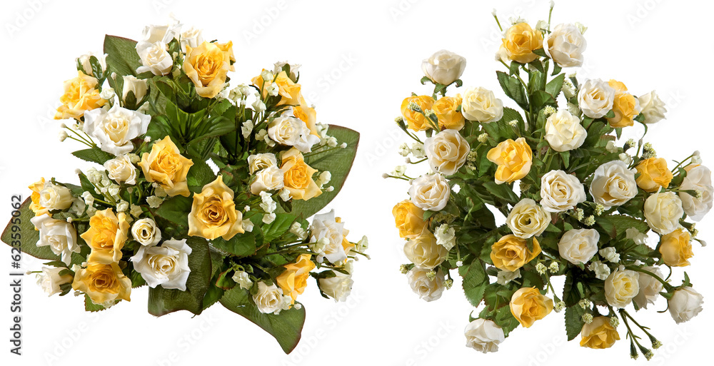 Wall mural artificial flower bouquets with transparent background