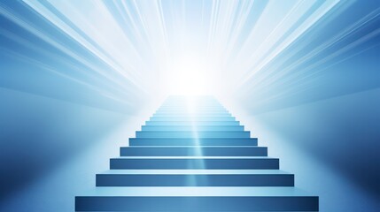 stairs with a arrow going up on a blue background