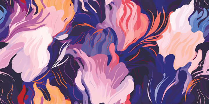 Floral abstraction seamless pattern perfect for wrappers, wallpapers, postcards, greeting cards, wedding invitations, romantic events