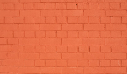 texture of red brick, wall painted in terracotta color, renovation of a building