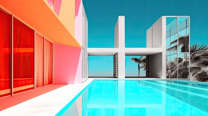 Fototapeta premium Digital art depicting a stark contrast between summer