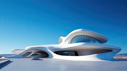 Obraz premium Stylish contemporary architecture amidst scenic natural