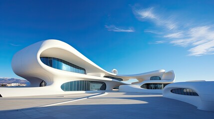 Stylish contemporary architecture amidst scenic natural