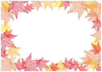 カラフルな紅葉のフレーム