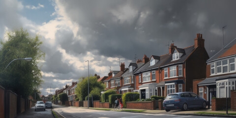 Fototapeta na wymiar Storm clouds brew over the housing market in England