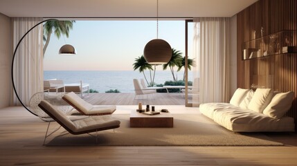 Fototapeta na wymiar Bold interior design trend paired with a minimalist decor