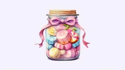 candy jar, flat style Generative AI