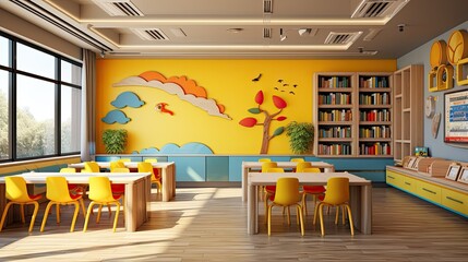 Well-equipped colorful classroom promoting vibrant education