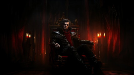 Fototapeta na wymiar Portrait of a vampire king