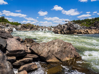 Majestic Great Falls, a breathtaking natural wonder nestled in the heart of Virginia, USA, with its awe-inspiring beauty.