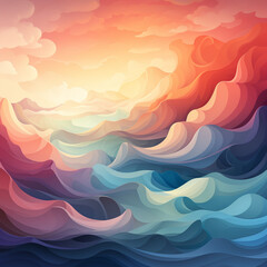 Obraz premium Abstract background with waves created with Generative AI technology 