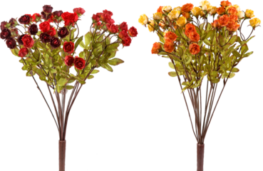 Artificial flower bouquets with transparent background