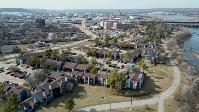 Aerial view of the Tulsa cityscape