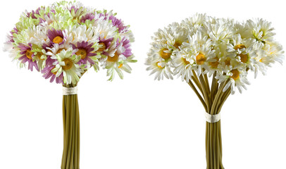 Artificial flower bouquets with transparent background