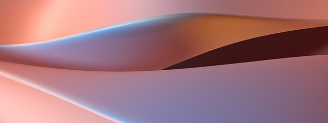 Gentle and graceful curves are a variety of beautiful curves Teal and orange abstract, elegant and modern 3D rendering image