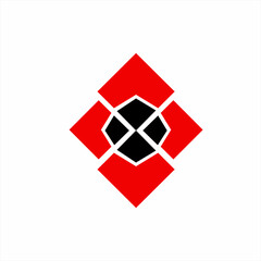 Abstract diamond logo design with letter X in negative space.