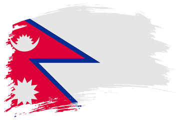 Nepal brush stroke flag vector background. Hand drawn grunge style Nepali isolated banner