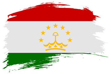 Tajikistan brush stroke flag vector background. Hand drawn grunge style Tajik isolated banner