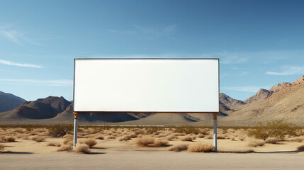 A mockup of a billboard, desert.