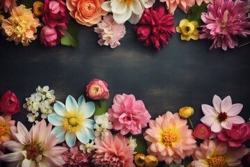 color spring pastel valentine watercolor design background blossom flower peonies plant. Generative AI.