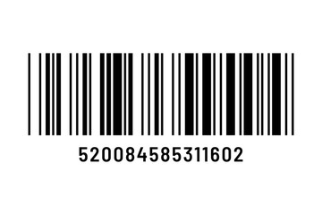 Vector long barcode with numbers.