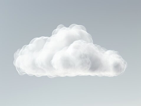 A white cloud floating in the air. Generative AI.