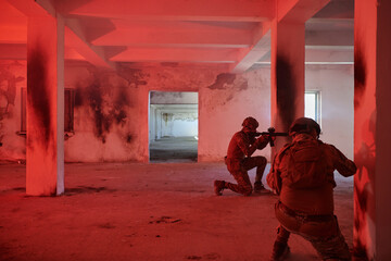  A group of professional soldiers bravely executes a dangerous rescue mission, surrounded by fire...