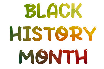 Black History Month transparent text banner background racial equality and justice celebration image red yellow green banner