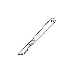 doctor hospital medical surgery scalpel flat icon vector