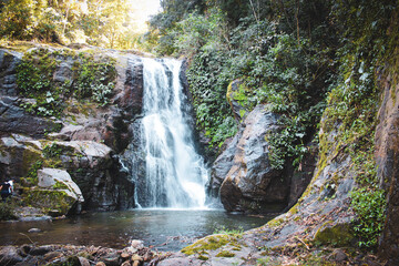 waterfall in the mountains