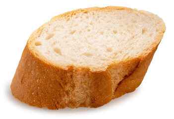 Baked delicious baguette bread isolated on white background, Baguette bread on white With work path.