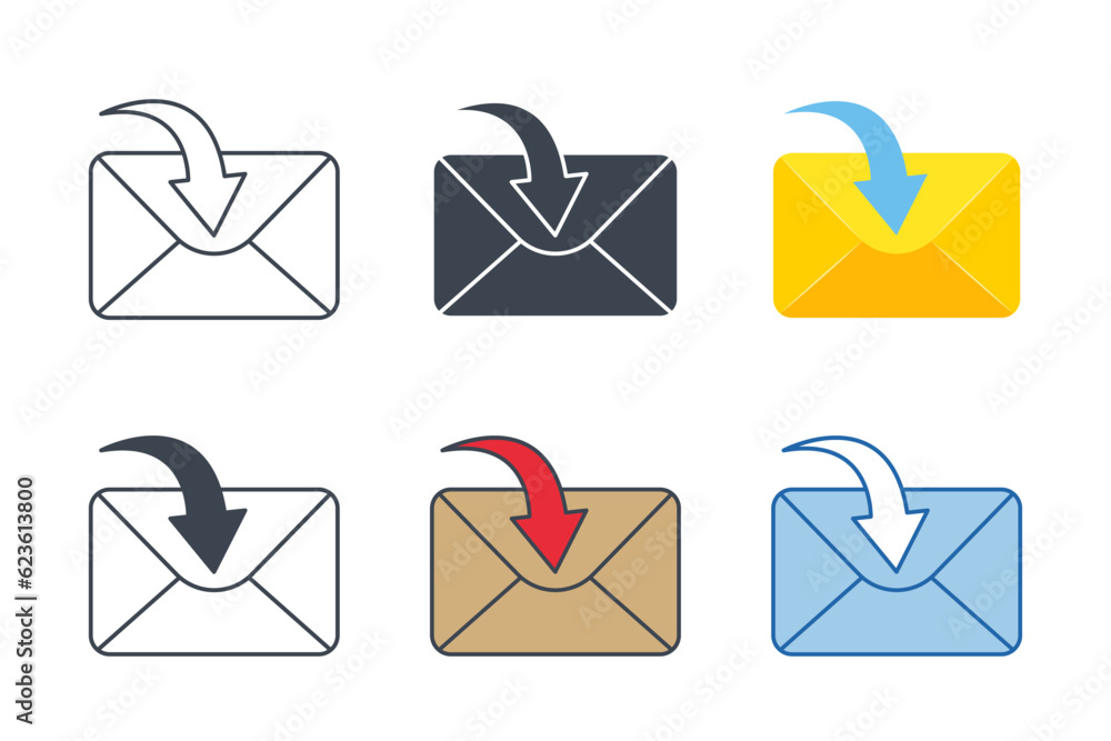 Poster email or envelope with check mark icon symbol template for graphic and web design collection logo ve