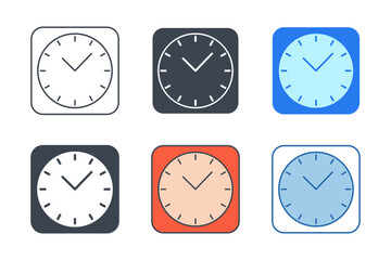 Clock or Timer Icon symbol template for graphic and web design collection logo vector illustration