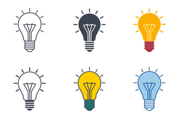 Light Bulb Icon symbol template for graphic and web design collection logo vector illustration