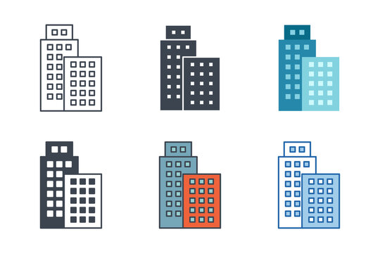 Building Icon symbol template for graphic and web design collection logo vector illustration