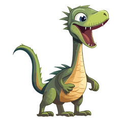 Fototapeta premium Roaring Charm: Adorable 2D Baryonyx Dinosaur Artwork