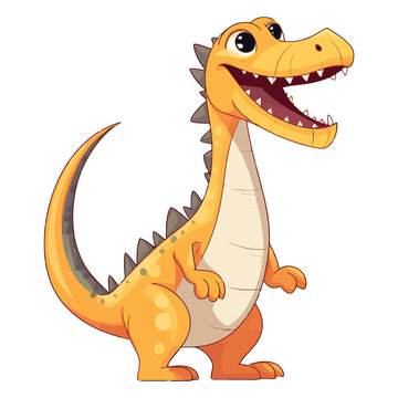 Roaring Charm: Adorable 2D Baryonyx Dinosaur Artwork