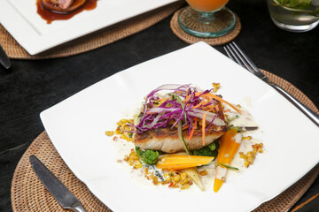 Exquisite dish, creative restaurant meal concept, fine dining food