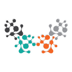 Neuron Logo, Cel Dna Network Vector, And Particle Technology, Simple Illustration Template Design