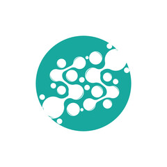 Neuron Logo, Cel Dna Network Vector, And Particle Technology, Simple Illustration Template Design