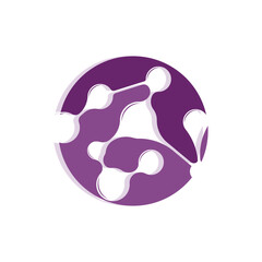 Neuron Logo, Cel Dna Network Vector, And Particle Technology, Simple Illustration Template Design