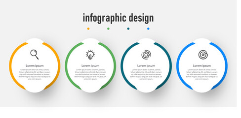 Business infographics template. timeline with 4 steps, options. can be used for workflow diagram, info chart, web design. vector illustration. 